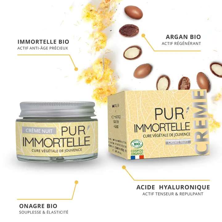 Pur’Immortelle Organic Nočný krém – proti stárnutiu (50 ml) – Obrázok 4