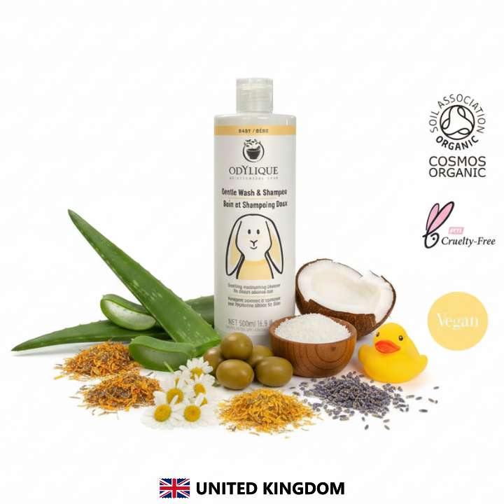 Odylique Jemný detský sprchový gél a šampón (Baby Gentle Wash & Shampoo) 2 veľkosti – Obrázok 2