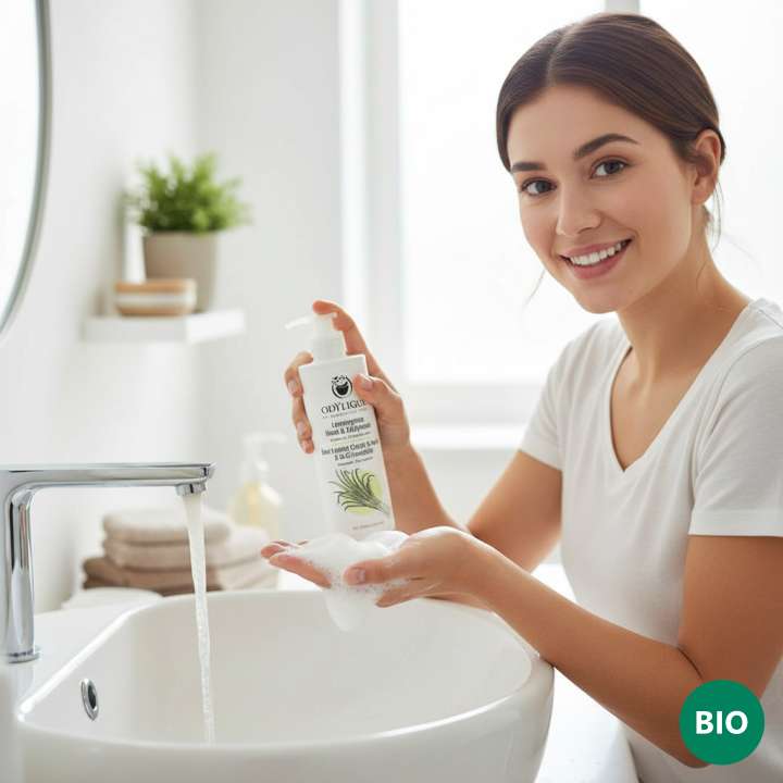 Odylique Sprchový gél z Citrónovej trávy s Eukaliptom a mätou Lemongrass Hand & Bodywash – Obrázok 2