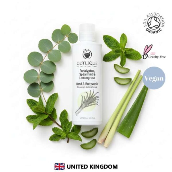 Odylique Sprchový gél z Citrónovej trávy s Eukaliptom a mätou Lemongrass Hand & Bodywash