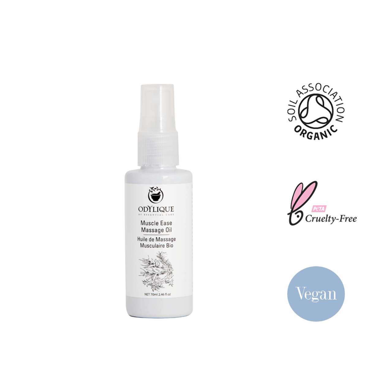 Odylique Organický masážny olej na uvoľnenie svalov Muscle Ease 70 ml – Obrázok 3
