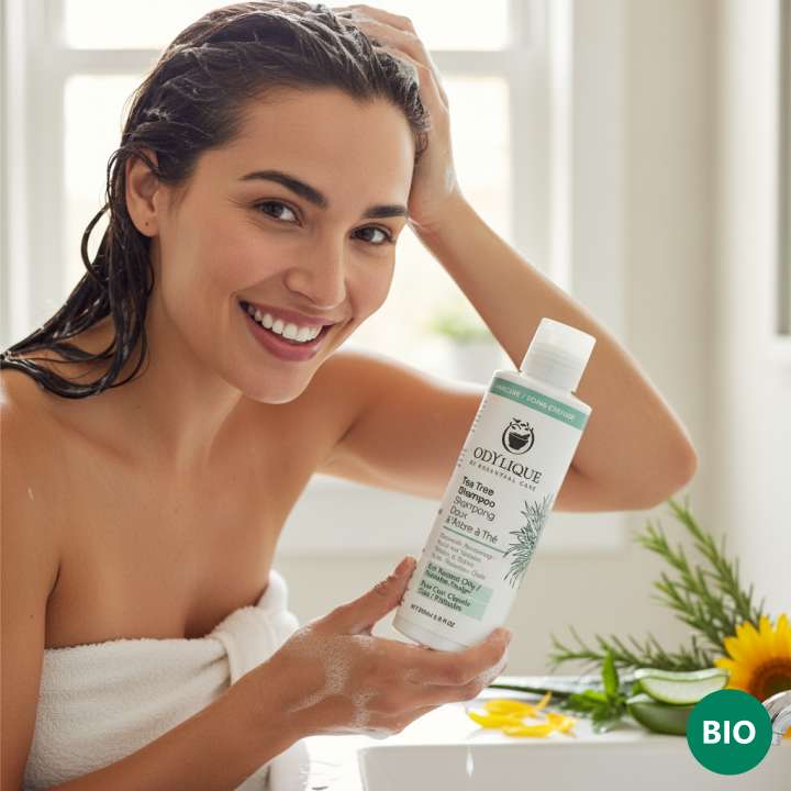 Odylique Tea Tree & Herb Shampoo 200 ml / 500 ml – prírodný čistiaci šampón s tea tree proti lupinám a svrbeniu – Obrázok 3
