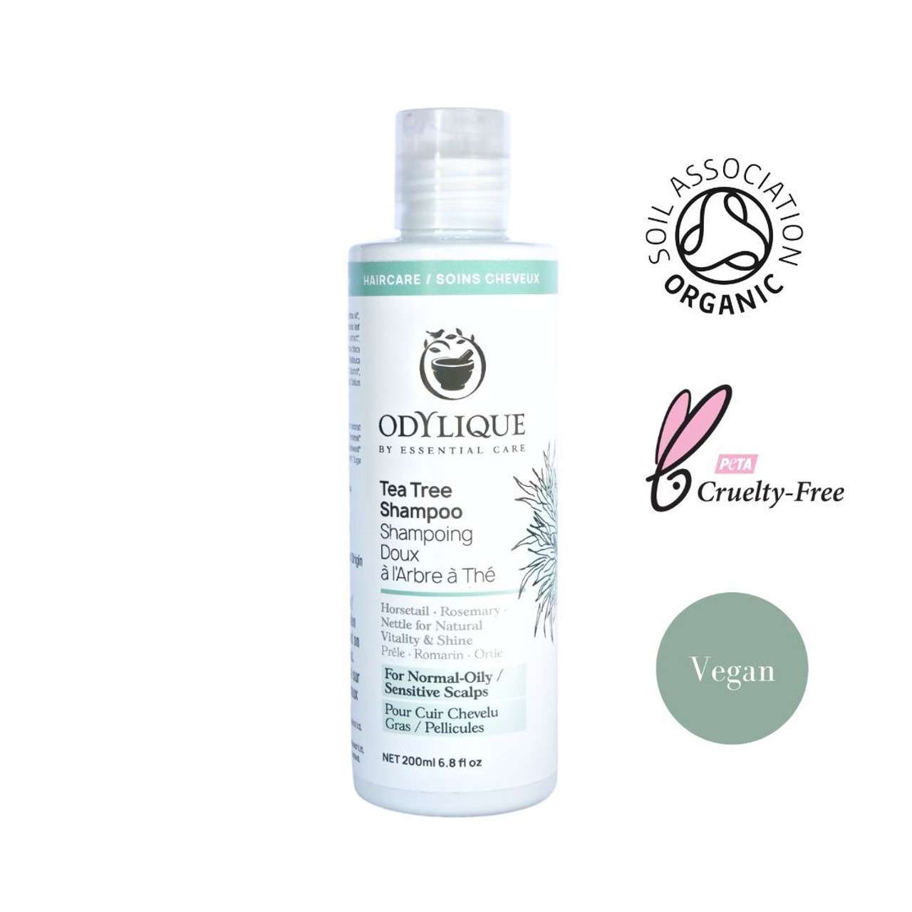 Odylique Tea Tree & Herb Shampoo 200 ml / 500 ml – prírodný čistiaci šampón s tea tree proti lupinám a svrbeniu – Obrázok 4