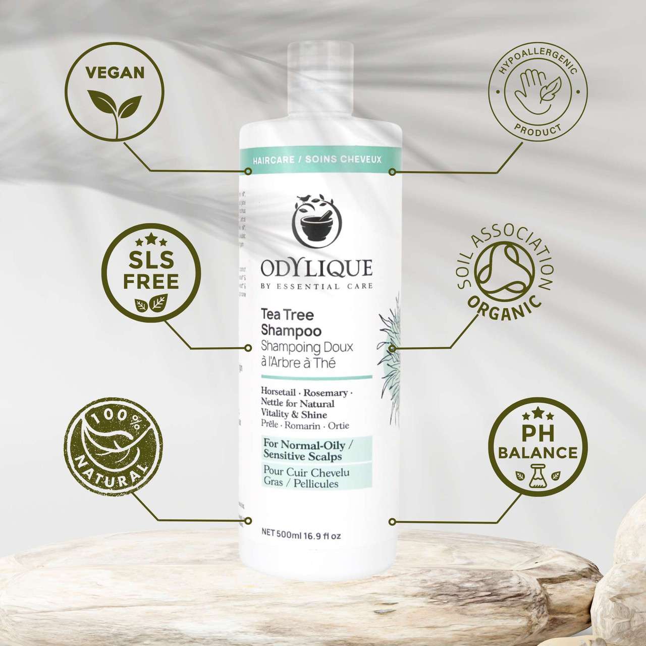 Odylique Tea Tree & Herb Shampoo 200 ml / 500 ml – prírodný čistiaci šampón s tea tree proti lupinám a svrbeniu – Obrázok 5
