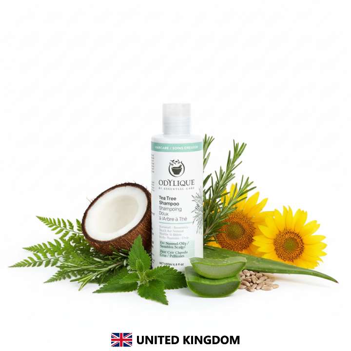 Odylique Tea Tree & Herb Shampoo 200 ml / 500 ml – prírodný čistiaci šampón s tea tree proti lupinám a svrbeniu – Obrázok 2