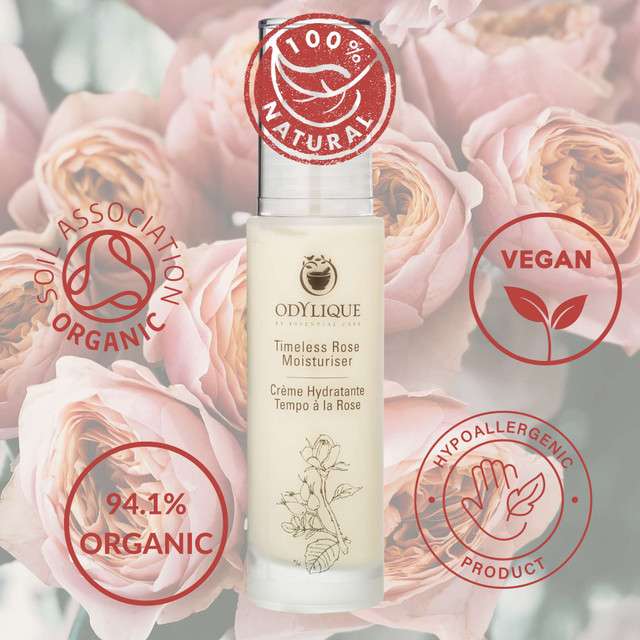 Odylique Timeless Rose Moisturiser 50 ml – obnovujúci antioxidačný ružový hydratačný krém na citlivú pleť – Obrázok 6